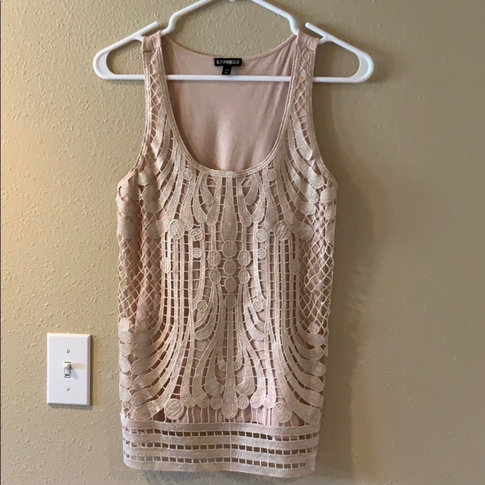 Gold Detailed Lace Tank
